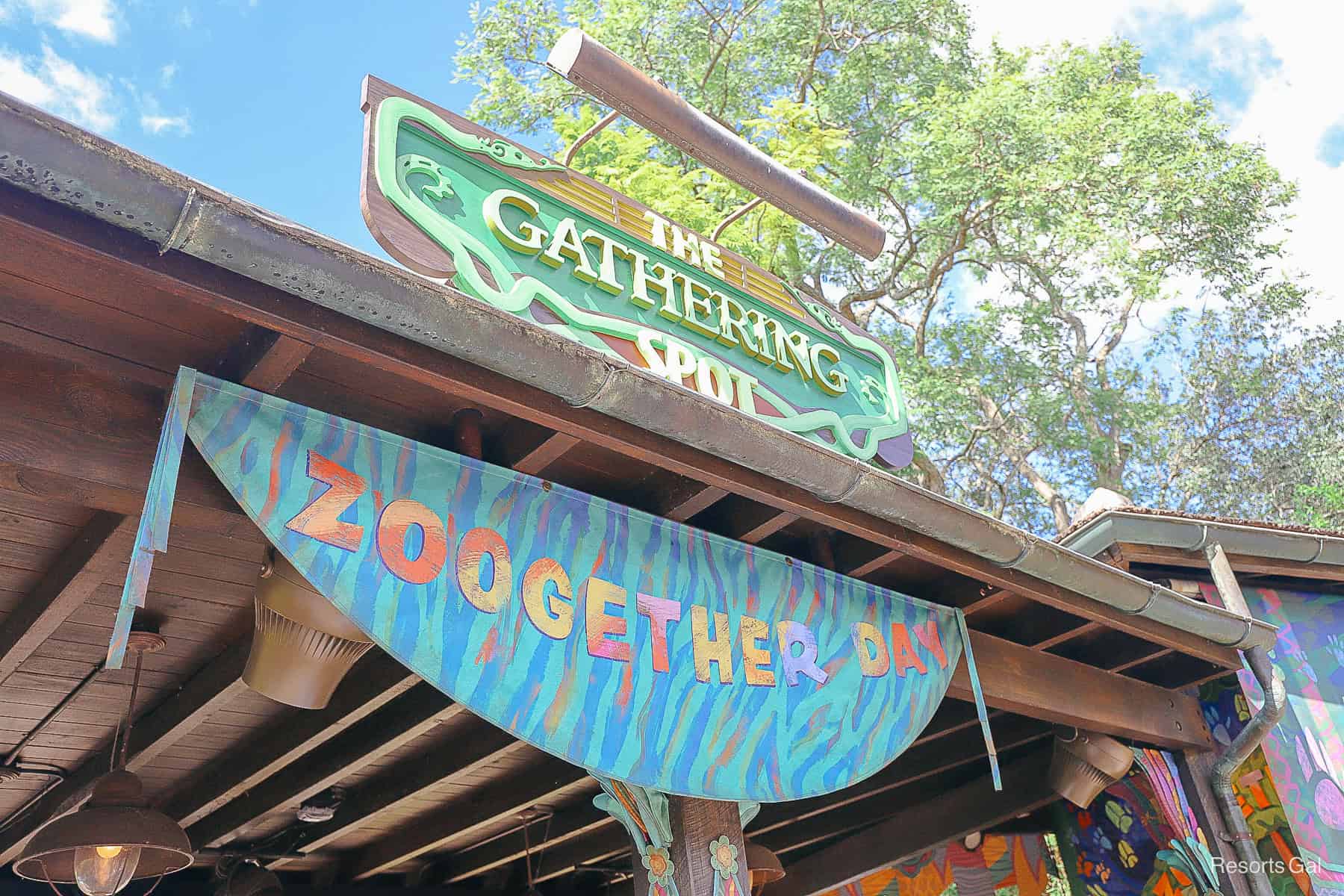 the Gathering Spot for Zoogether Day marquee