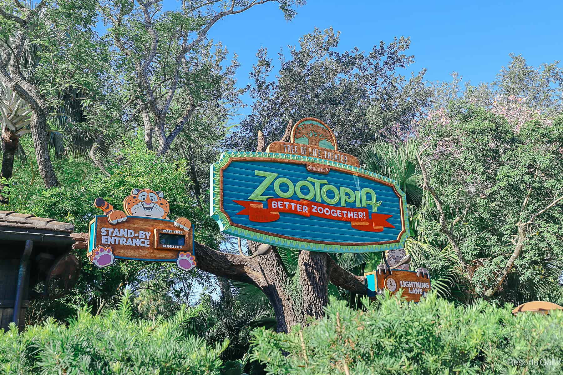 the new Zootopia Better Zoogether sign taken in Daytime during Cast Member previews 
